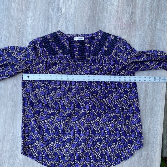 Ulla Johnson Purple Peasant Blouse Sz 6 Floral Cottagecore Boho Whimsygoth - Picture 11 of 15